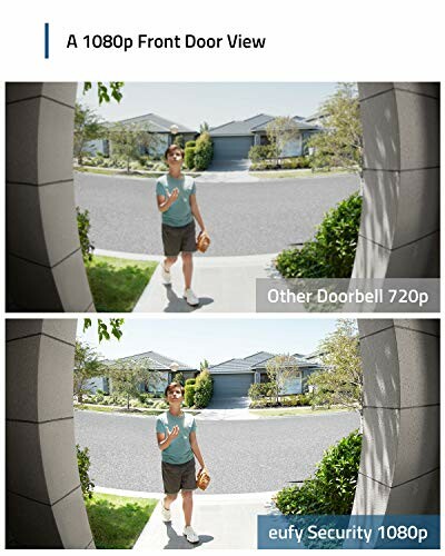 Comparison of front door views between 720p and eufy Security 1080p.